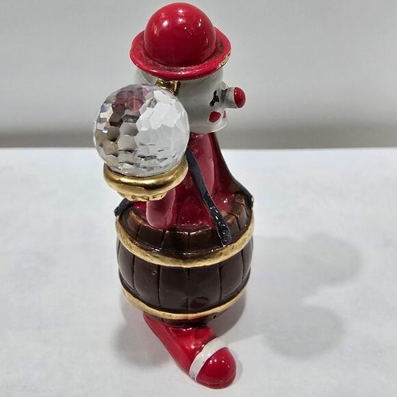 Vintage 1970s–1980s Spoontiques KM440 Pewter Clown in Barrel with Crystal Ball - Picture 2 of 15